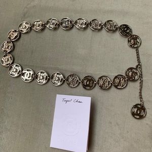 Chanel silver coin belt